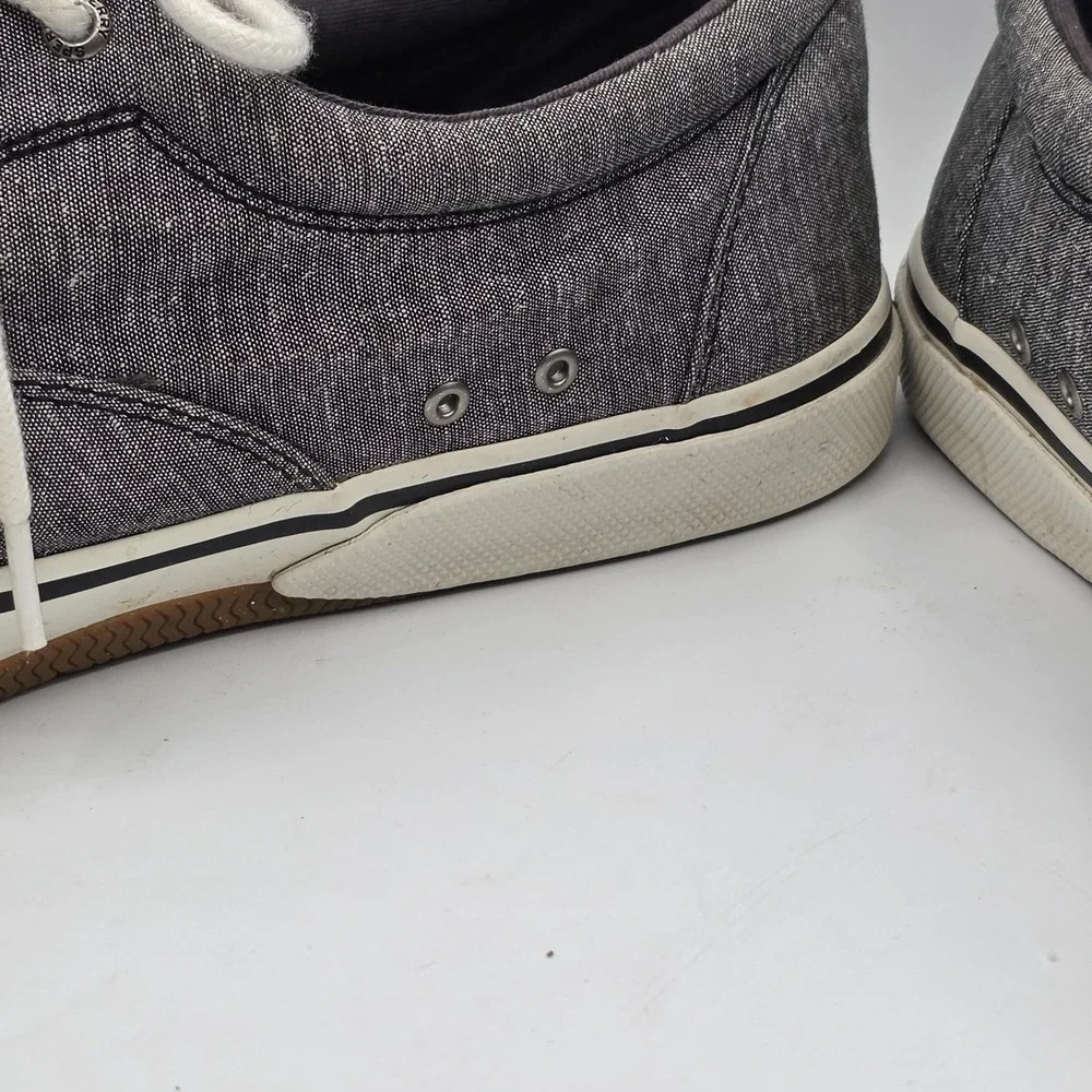 Sperry Top-Sider Shoes Mens 12 Gray Chambray Lace Up Memory Foam Casual STS18845
